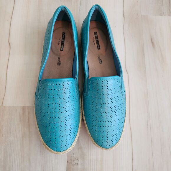 Turquoise/Teal Colored Clarks Danelly Ballet Flat Women's Size 10 - Picture 6 of 10